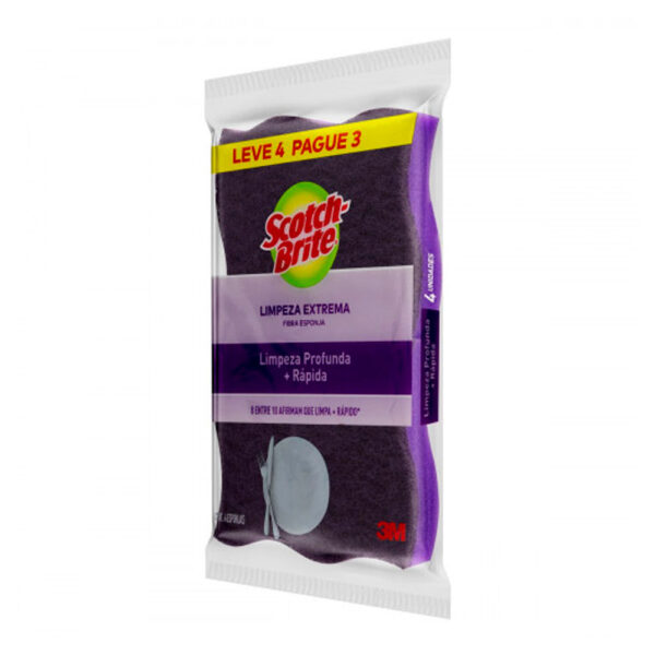 Esponja Multiuso Scotch Brite 3M 4 Unidades - Imagem 2