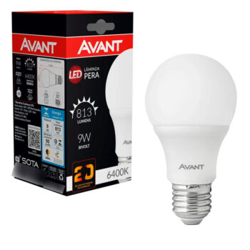 Lâmpada Led Bulbo 9W Bivolt 6.5K Avant