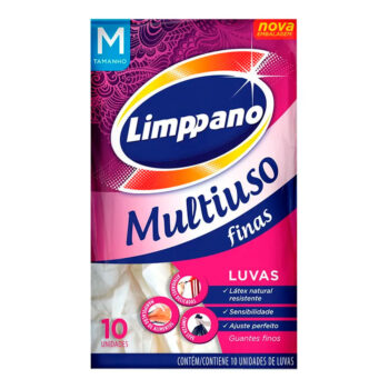 Luva Descartável de Latéx Tamanho M Limppano 10 Unidades