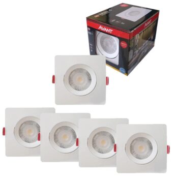 Spot Led De Embutir Quadrado 5W Bivolt 6.5K 5Un Avant