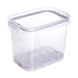 Pote Hermético Retangular com Escorredor e Trava em Plástico Plasútil 1,8L