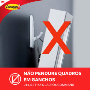 Gancho Adesivo Branco Command 3M 2 Peças até 450g