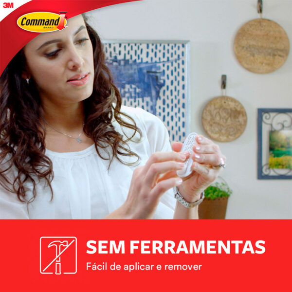 Gancho Adesivo Branco Command 3M 2 Peças até 450g - Imagem 3