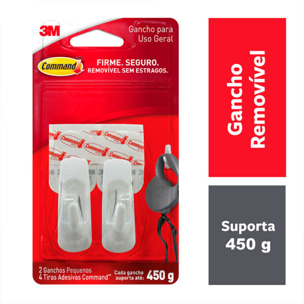 Gancho Adesivo Branco Command 3M 2 Peças até 450g - Imagem 5