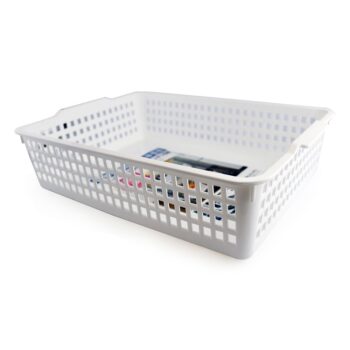 Cesto Organizador de Plástico Branco Sandia 31x22cm