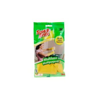 Luva Multiuso Forrada Scotch Brite de Latex Tamanho M Amarela 3M
