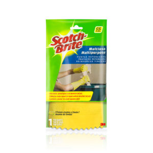 Luva Multiuso Forrada Scotch Brite de Latex Tamanho G Amarela 3M