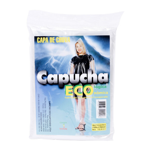Capa de Chuva com Capuz de Plástico Incolor Lancini - Imagem 2