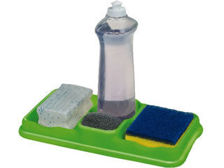 Porta Detergente e Esponja de Plástico Branco Sanremo