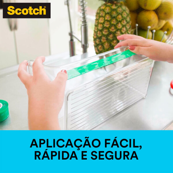 Fita Fixa Forte Dupla Face Transparente Scotch 3M - 24mmx2m - Imagem 2