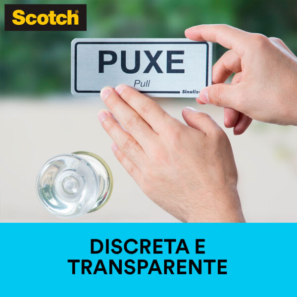 Fita Fixa Forte Dupla Face Transparente Scotch 3M - 24mmx2m - Imagem 3