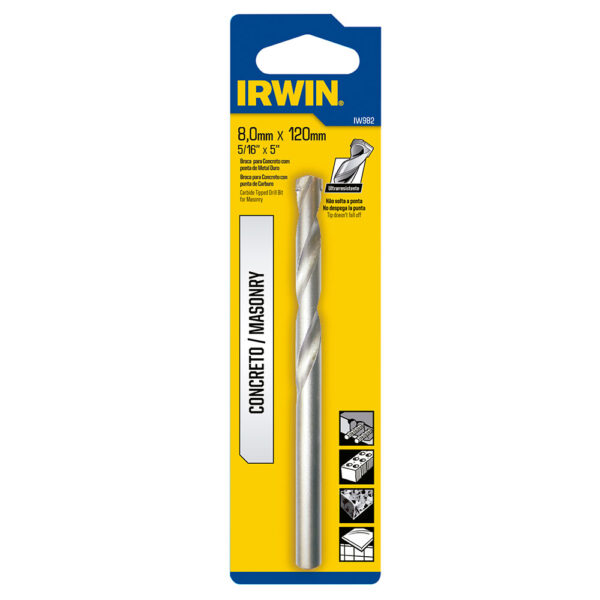 Broca para Concreto Vídea Standard Irwin 120mm 5/16" - Imagem 2
