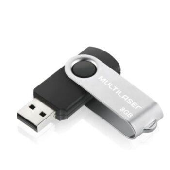 Pen Drive USB Twist Preto Multilaser 8gb