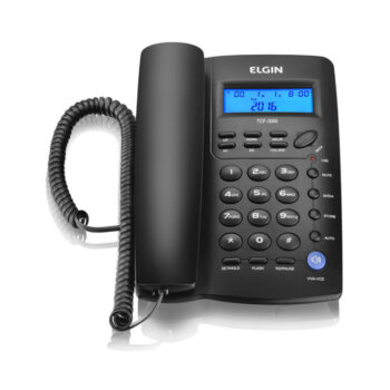 Telefone com Fio com Identificador de Chamadas TCF3000 Preto Elgin