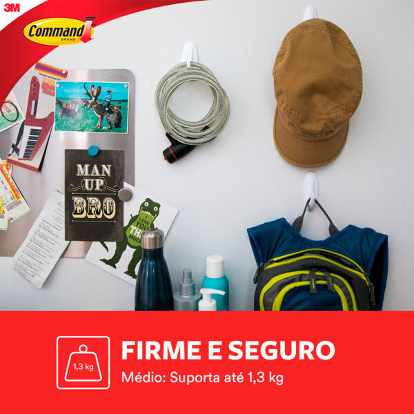 Gancho Adesivo de Plástico Command 3M até 1,3kg - Imagem 4