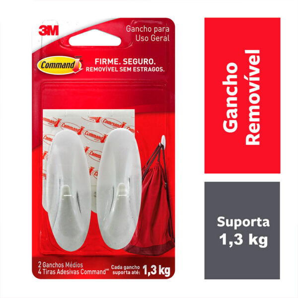 Gancho Adesivo de Plástico Command 3M até 1,3kg - Imagem 6