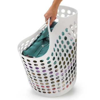 Cesto de Roupas em Plástico Branco Arthi 44L