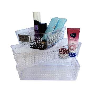Cesto Organizador de Plástico Incolor Sandia 26x11cm