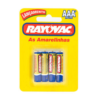 Pilha Zinco AAA Amarelinha Rayovac 4 Unidades
