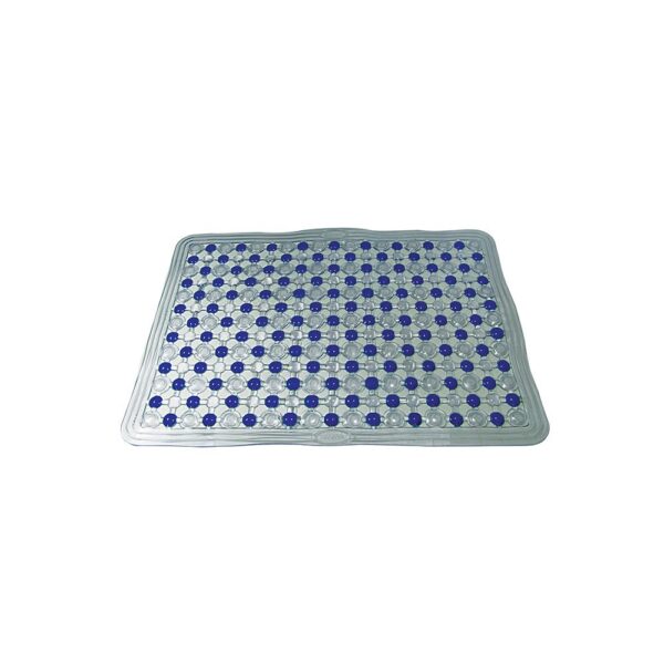 Tapete para Box com Ventosa Antiderrapante Transparente/Azul Daivak