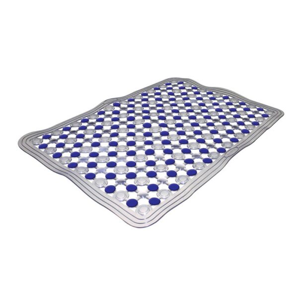 Tapete para Box com Ventosa Antiderrapante Transparente/Azul Daivak - Imagem 2