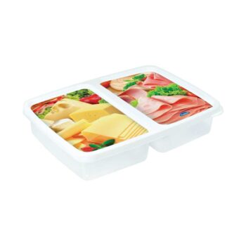 Porta Frios Duplo de Plástico Incolor Retangular Plasútil 1,1L