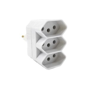 Plugue 2P+T 3 Saídas Branco Fame 20A