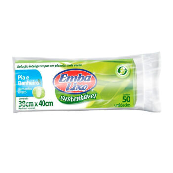 Saco de Lixo Sustentável Verde 30L Embalixo 50 unidades