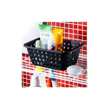 Cesto Organizador de Plástico Preto Ordene 20x18cm