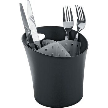 Escorredor de Talheres em Plástico Preto OU