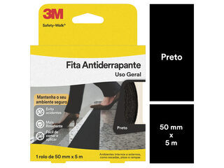 Fita Adesiva Antiderrapante Preta 3M 5m