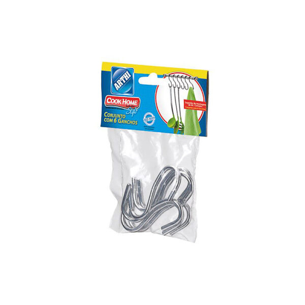 Kit Ganchos Cromados para Utensílios Arthi 6 Peças - Imagem 2