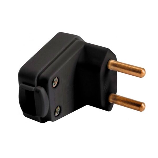 Plugue Macho Angular para Extensão 2P Preto Tramontina 10A - Imagem 2
