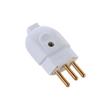 Plugue Macho Reto para Extensão 2P+T Branco Tramontina 10A