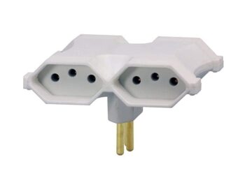 Plugue 2P+T 4 Saídas Branco Mecatool 10A