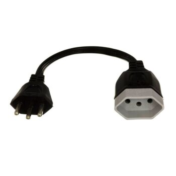 Mini Extensão Prolongadora 1 Tomada 2P+T Preto Daneva 10A - 15cm