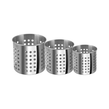 Porta Talheres Redondo em Inox Uny Gift 3 Peças