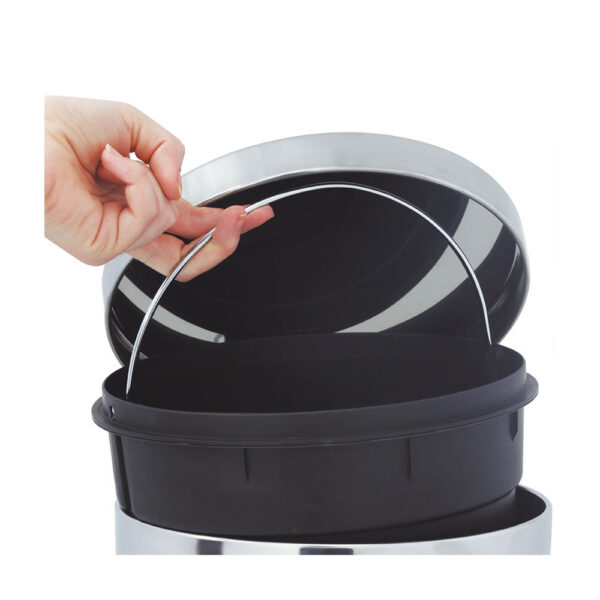 Lixeira de Inox com Pedal Cinza Ágata Mor 12L - Imagem 4