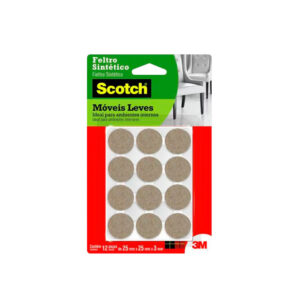 Protetor Anti-risco Redondo em Feltro Marrom P Scotch 3M - 12 unidades