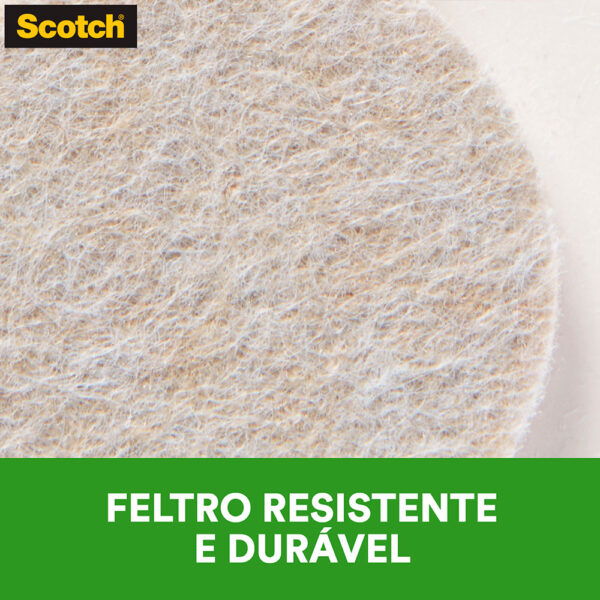 Protetor Anti-risco Redondo em Feltro Marrom P Scotch 3M - 18 unidades - Imagem 3