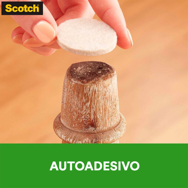 Protetor Anti-risco Redondo em Feltro Marrom P Scotch 3M - 18 unidades - Imagem 5