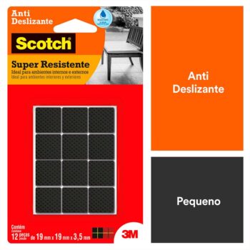 Protetor Anti-risco Quadrado Preto P Scotch 3M - 12 unidades
