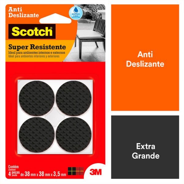 Protetor Anti-risco Redondo Preto GG Scotch 3M - 4 unidades - Imagem 2