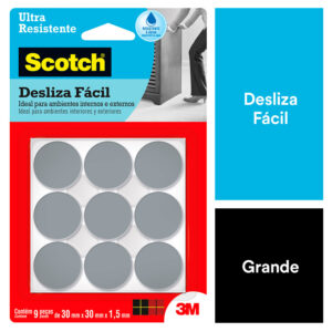 Protetor Deslizante Redondo em Eva Azul M Scotch 3M - 9 unidades