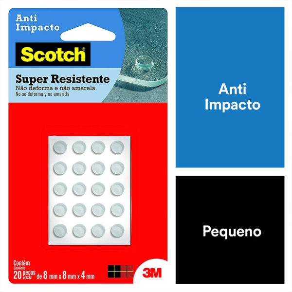 Protetor Anti-impacto Redondo Incolor Scotch 3M - 20 unidades - Imagem 4