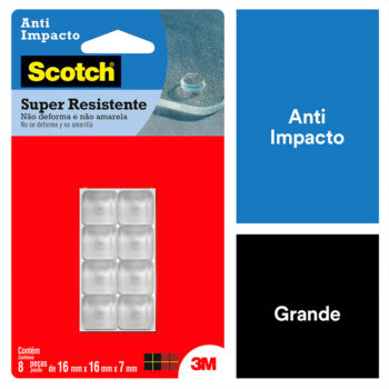 Protetor Anti-impacto Quadrado Fosco Scotch 3M - 8 unidades