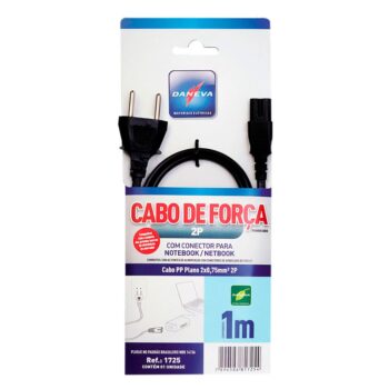 Cabo de Força para Notebook Bipolar Daneva 1m