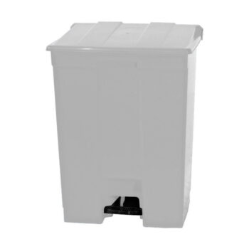 Lixeira de Plástico com Pedal Branca Bralimpia 60L
