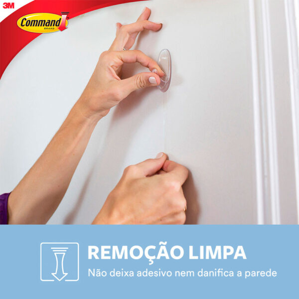 Gancho Adesivo de Plástico Incolor Command 3M até 450g - Imagem 4