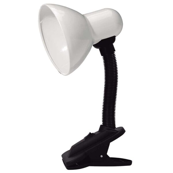 Luminária de Mesa TLM05 Articulável com Garra Branca Taschibra